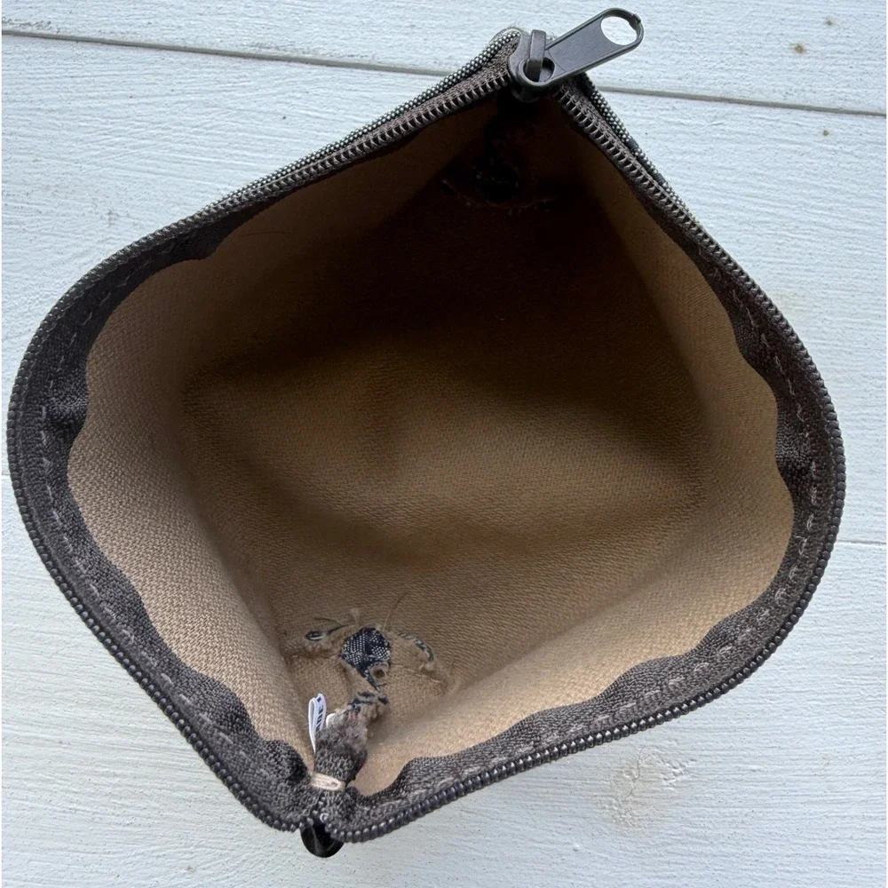 Dooney & Bourke Monogram Canvas Cosmetic Pouch Blue Grey Makeup Bag